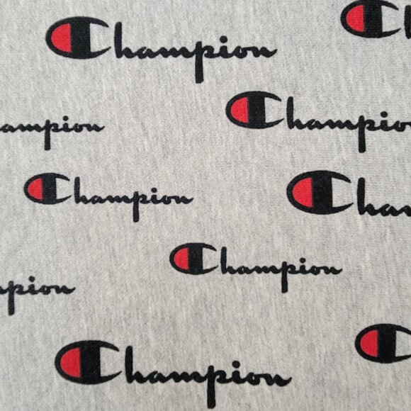 Champion Reverse Weave Oversized Cropped Sweatshirt All-Over Logo Design - Picture 8 of 15